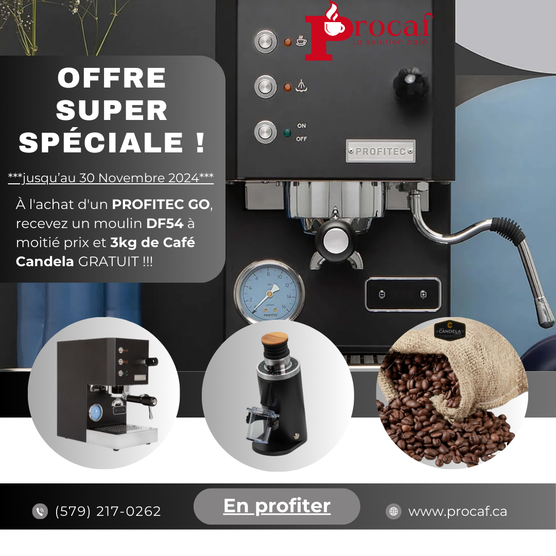 PROFITEC GO + DF54 Grinder + 3kg Café Candela (Offre Spécial)